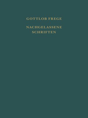 cover image of Nachgelassene Schriften und Wissenschaftlicher Briefwechsel. Erster Band